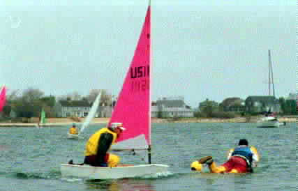Oops! Obstruction at the windward mark. '92 NA's.